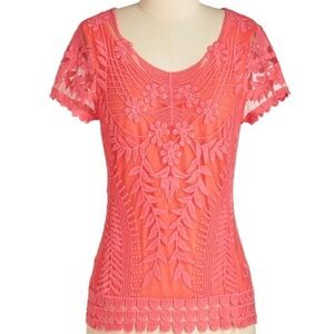 Anthropologie Marinebleu Coral Lace Women’s Top Small BHLDN